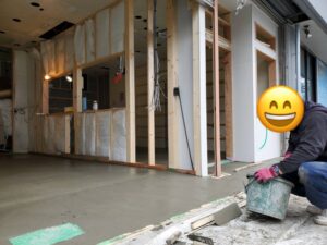 店舗改装工事　土間コンクリート