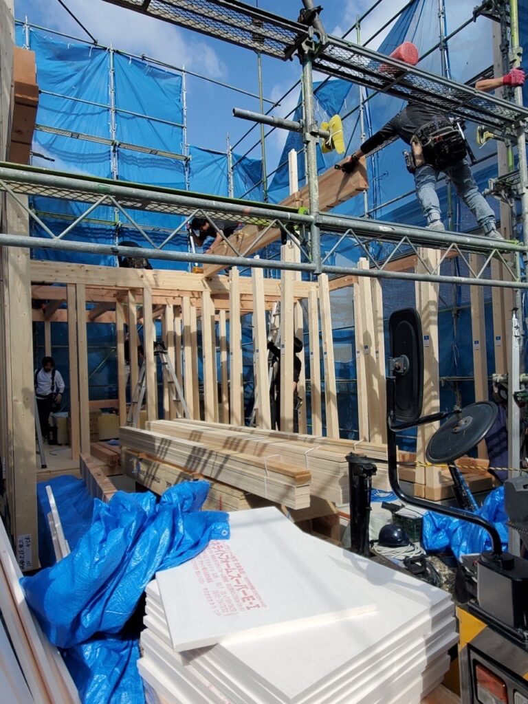 新築工事現場にて